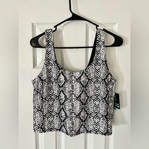 NWT DSG Women’s Snakeskin Cropped Tank Top - Black/White - M